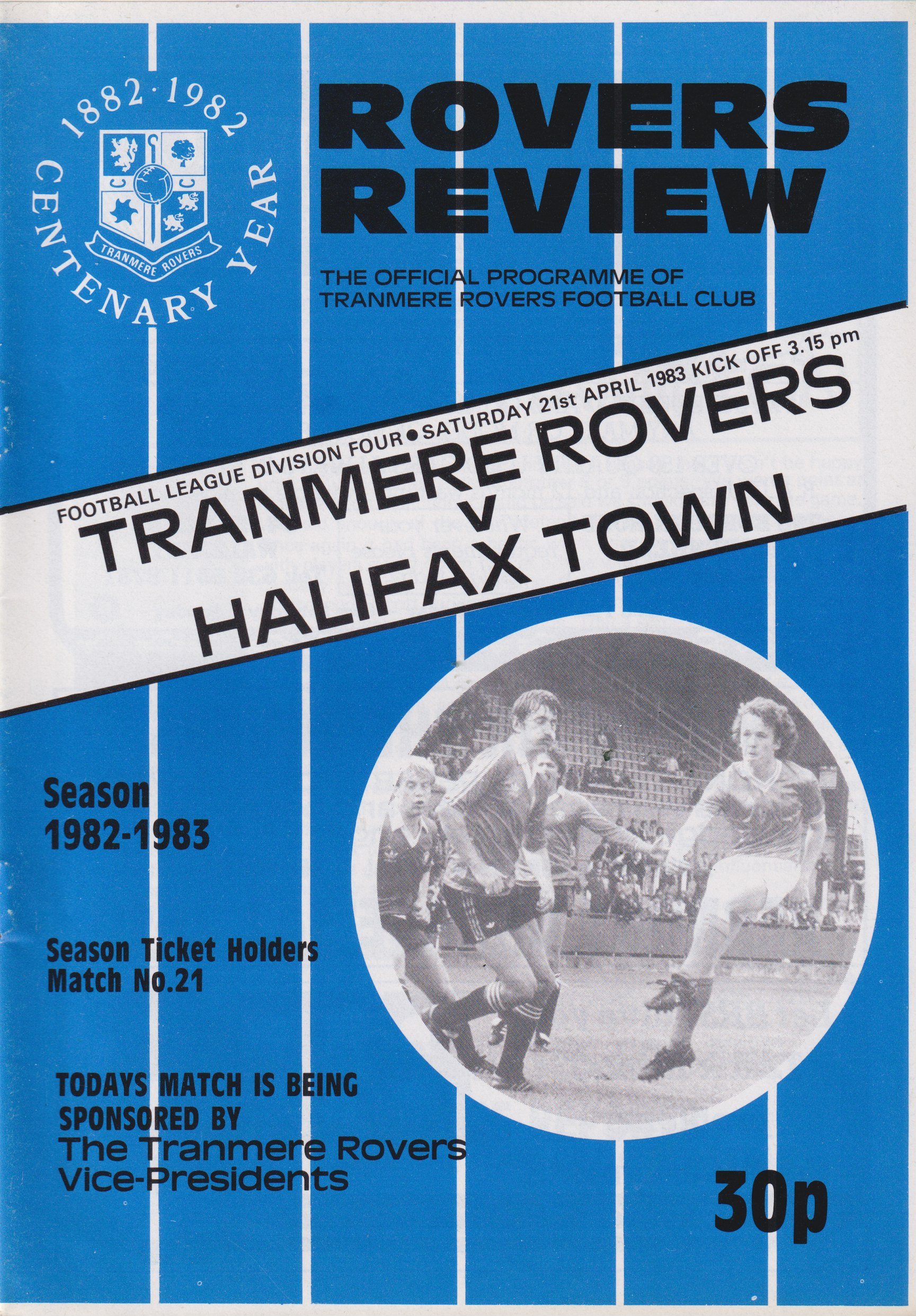 Tranmere Rovers v Halifax Town match programme